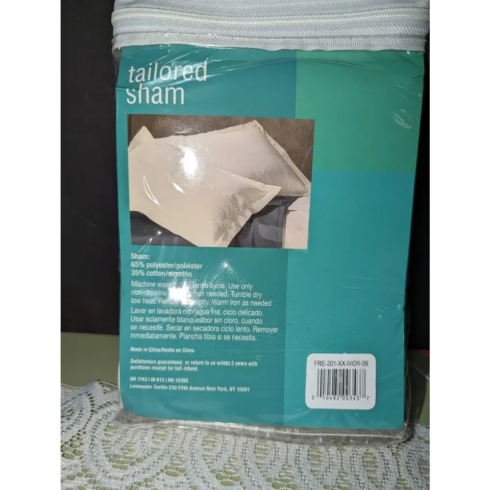 Tailored Fresh Sham in White King Poly Cotton Blend NEW